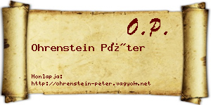 Ohrenstein Péter névjegykártya